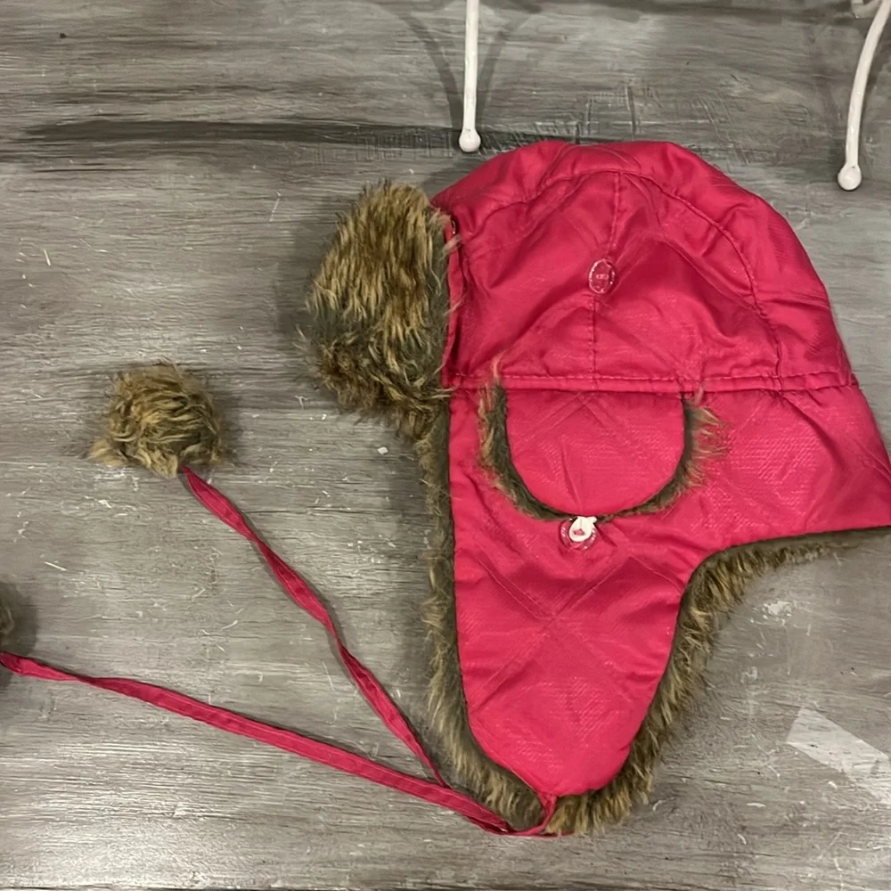 Trapper Hat Cold Weather Fur Super Warm Girls Large Pink